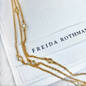 Freida Rothman Vermeil & CZ 40” Necklace